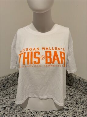 This Bar White Crop Tee